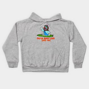 easter bunny jesus loves you Kids Hoodie